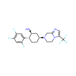 N[C@H]1C[C@@H](N2CCn3c(C(F)(F)F)cnc3C2)CC[C@@H]1c1cc(F)c(F)cc1F ZINC000028821160