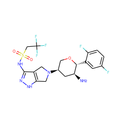 N[C@H]1C[C@@H](N2Cc3[nH]nc(NS(=O)(=O)CC(F)(F)F)c3C2)CO[C@@H]1c1cc(F)ccc1F ZINC000653760666