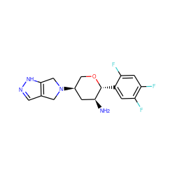 N[C@H]1C[C@@H](N2Cc3cn[nH]c3C2)CO[C@@H]1c1cc(F)c(F)cc1F ZINC000096284057