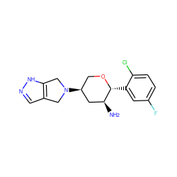 N[C@H]1C[C@@H](N2Cc3cn[nH]c3C2)CO[C@@H]1c1cc(F)ccc1Cl ZINC000096284063