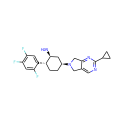 N[C@H]1C[C@@H](N2Cc3cnc(C4CC4)nc3C2)CC[C@@H]1c1cc(F)c(F)cc1F ZINC000028822671