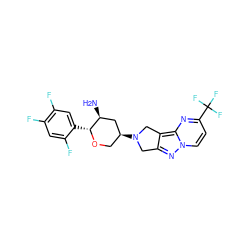 N[C@H]1C[C@@H](N2Cc3nn4ccc(C(F)(F)F)nc4c3C2)CO[C@@H]1c1cc(F)c(F)cc1F ZINC000653883203