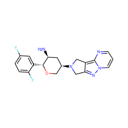 N[C@H]1C[C@@H](N2Cc3nn4cccnc4c3C2)CO[C@@H]1c1cc(F)ccc1F ZINC000146679122