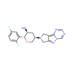 N[C@H]1C[C@@H](N2Cc3nn4cncnc4c3C2)CO[C@@H]1c1cc(F)ccc1F ZINC000146726058