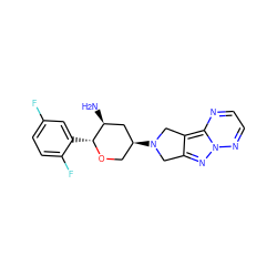 N[C@H]1C[C@@H](N2Cc3nn4nccnc4c3C2)CO[C@@H]1c1cc(F)ccc1F ZINC000142148040