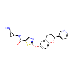 N[C@H]1C[C@@H]1NC(=O)c1cnc(Oc2ccc3c(c2)CC[C@@H](c2cccnc2)O3)s1 ZINC000169710671