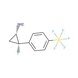 N[C@H]1C[C@]1(F)c1ccc(S(F)(F)(F)(F)F)cc1 ZINC001772623621