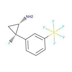 N[C@H]1C[C@]1(F)c1cccc(S(F)(F)(F)(F)F)c1 ZINC001772604005