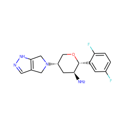 N[C@H]1C[C@H](N2Cc3cn[nH]c3C2)CO[C@@H]1c1cc(F)ccc1F ZINC000096284062