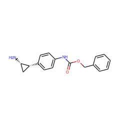 N[C@H]1C[C@H]1c1ccc(NC(=O)OCc2ccccc2)cc1 ZINC000072170997