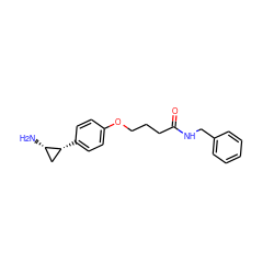 N[C@H]1C[C@H]1c1ccc(OCCCC(=O)NCc2ccccc2)cc1 ZINC000103230197