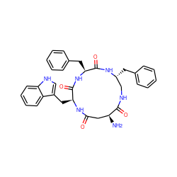 N[C@H]1CC(=O)N[C@@H](Cc2c[nH]c3ccccc23)C(=O)N[C@@H](Cc2ccccc2)C(=O)N[C@H](Cc2ccccc2)CNC1=O ZINC000027086342