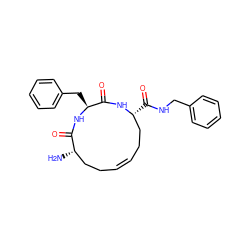 N[C@H]1CC/C=C/CC[C@@H](C(=O)NCc2ccccc2)NC(=O)[C@H](Cc2ccccc2)NC1=O ZINC000071282235