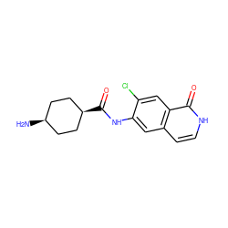 N[C@H]1CC[C@@H](C(=O)Nc2cc3cc[nH]c(=O)c3cc2Cl)CC1 ZINC000101362728