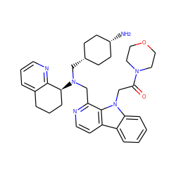 N[C@H]1CC[C@@H](CN(Cc2nccc3c4ccccc4n(CC(=O)N4CCOCC4)c23)[C@H]2CCCc3cccnc32)CC1 ZINC001772584205