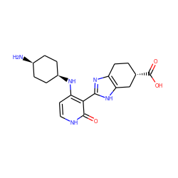 N[C@H]1CC[C@@H](Nc2cc[nH]c(=O)c2-c2nc3c([nH]2)C[C@@H](C(=O)O)CC3)CC1 ZINC000653729633