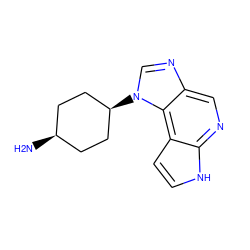 N[C@H]1CC[C@@H](n2cnc3cnc4[nH]ccc4c32)CC1 ZINC000101537460