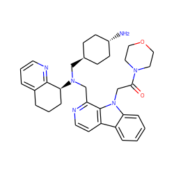 N[C@H]1CC[C@H](CN(Cc2nccc3c4ccccc4n(CC(=O)N4CCOCC4)c23)[C@H]2CCCc3cccnc32)CC1 ZINC001772623189