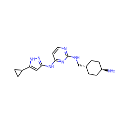 N[C@H]1CC[C@H](CNc2nccc(Nc3cc(C4CC4)[nH]n3)n2)CC1 ZINC000473171624