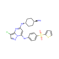 N[C@H]1CC[C@H](Nc2cc(Nc3ccc(S(=O)(=O)c4cccs4)cc3)n3ncc(Cl)c3n2)CC1 ZINC000253918729