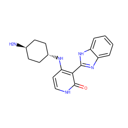 N[C@H]1CC[C@H](Nc2cc[nH]c(=O)c2-c2nc3ccccc3[nH]2)CC1 ZINC000653723522