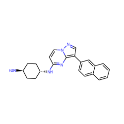 N[C@H]1CC[C@H](Nc2ccn3ncc(-c4ccc5ccccc5c4)c3n2)CC1 ZINC000261144515