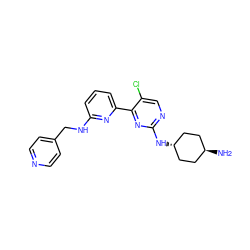 N[C@H]1CC[C@H](Nc2ncc(Cl)c(-c3cccc(NCc4ccncc4)n3)n2)CC1 ZINC000261106232