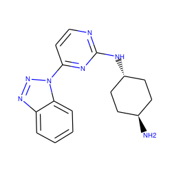 N[C@H]1CC[C@H](Nc2nccc(-n3nnc4ccccc43)n2)CC1 ZINC000299845752