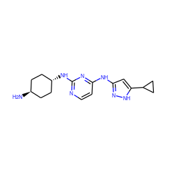 N[C@H]1CC[C@H](Nc2nccc(Nc3cc(C4CC4)[nH]n3)n2)CC1 ZINC000473165255