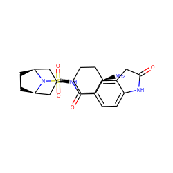 N[C@H]1CC[C@H](S(=O)(=O)N2[C@H]3CC[C@@H]2C[C@H](NC(=O)c2ccc4c(c2)CC(=O)N4)C3)CC1 ZINC000653849270