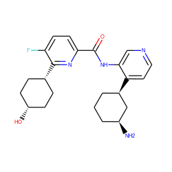 N[C@H]1CCC[C@@H](c2ccncc2NC(=O)c2ccc(F)c([C@H]3CC[C@@H](O)CC3)n2)C1 ZINC000169697096