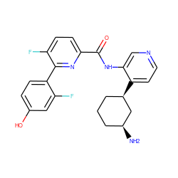 N[C@H]1CCC[C@@H](c2ccncc2NC(=O)c2ccc(F)c(-c3ccc(O)cc3F)n2)C1 ZINC000167100850