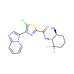 N[C@H]1CCCC(F)(F)[C@@H]1NC(=O)c1nc(-c2cnc3ccccn23)c(Cl)s1 ZINC000096177969