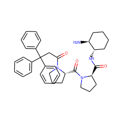 N[C@H]1CCCC[C@@H]1NC(=O)[C@H]1CCCN1C(=O)[C@@H]1CCCN1C(=O)CC(c1ccccc1)(c1ccccc1)c1ccccc1 ZINC000034802318