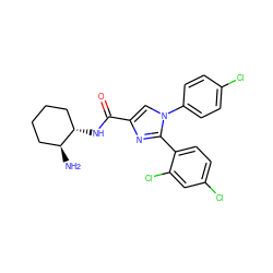 N[C@H]1CCCC[C@@H]1NC(=O)c1cn(-c2ccc(Cl)cc2)c(-c2ccc(Cl)cc2Cl)n1 ZINC000028702484