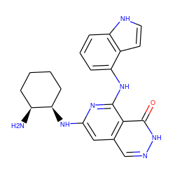 N[C@H]1CCCC[C@H]1Nc1cc2cn[nH]c(=O)c2c(Nc2cccc3[nH]ccc23)n1 ZINC000147027287