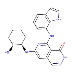 N[C@H]1CCCC[C@H]1Nc1cc2cn[nH]c(=O)c2c(Nc2cccc3cc[nH]c23)n1 ZINC000147027879