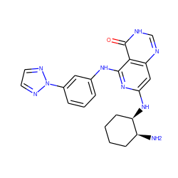 N[C@H]1CCCC[C@H]1Nc1cc2nc[nH]c(=O)c2c(Nc2cccc(-n3nccn3)c2)n1 ZINC000169338604