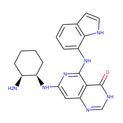 N[C@H]1CCCC[C@H]1Nc1cc2nc[nH]c(=O)c2c(Nc2cccc3cc[nH]c23)n1 ZINC000098208344