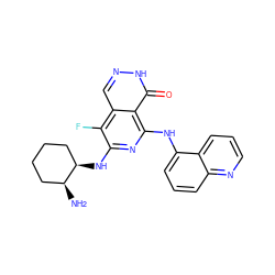 N[C@H]1CCCC[C@H]1Nc1nc(Nc2cccc3ncccc23)c2c(=O)[nH]ncc2c1F ZINC000147031533