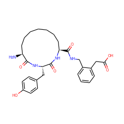 N[C@H]1CCCCCCC[C@@H](C(=O)NCc2ccccc2CC(=O)O)NC(=O)[C@H](Cc2ccc(O)cc2)NC1=O ZINC000071294449