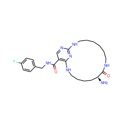 N[C@H]1CCCCNc2nc(ncc2C(=O)NCc2ccc(F)cc2)NCCCCCCNC1=O ZINC000205636120