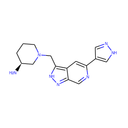 N[C@H]1CCCN(Cc2[nH]nc3cnc(-c4cn[nH]c4)cc23)C1 ZINC000205243815