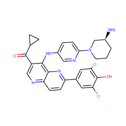 N[C@H]1CCCN(c2ccc(Nc3c(C(=O)C4CC4)cnc4ccc(-c5cc(Cl)c(O)c(Cl)c5)nc34)cn2)C1 ZINC000473213488