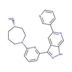 N[C@H]1CCCN(c2cccc(-c3n[nH]c4cnc(-c5cccnc5)cc34)n2)CC1 ZINC000205245837