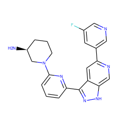 N[C@H]1CCCN(c2cccc(-c3n[nH]c4cnc(-c5cncc(F)c5)cc34)n2)C1 ZINC000205257549