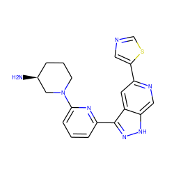 N[C@H]1CCCN(c2cccc(-c3n[nH]c4cnc(-c5cncs5)cc34)n2)C1 ZINC000205254413