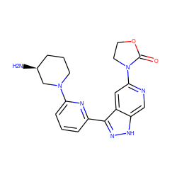 N[C@H]1CCCN(c2cccc(-c3n[nH]c4cnc(N5CCOC5=O)cc34)n2)C1 ZINC000205245740