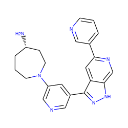 N[C@H]1CCCN(c2cncc(-c3n[nH]c4cnc(-c5cccnc5)cc34)c2)CC1 ZINC000205251441