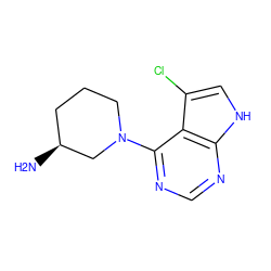 N[C@H]1CCCN(c2ncnc3[nH]cc(Cl)c23)C1 ZINC000053243998